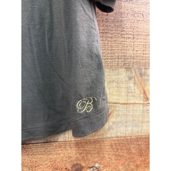 Bke Boutique Embellished V Neck Long Sleeve Modal Blend Top Size L Gray - Picture 2 of 6